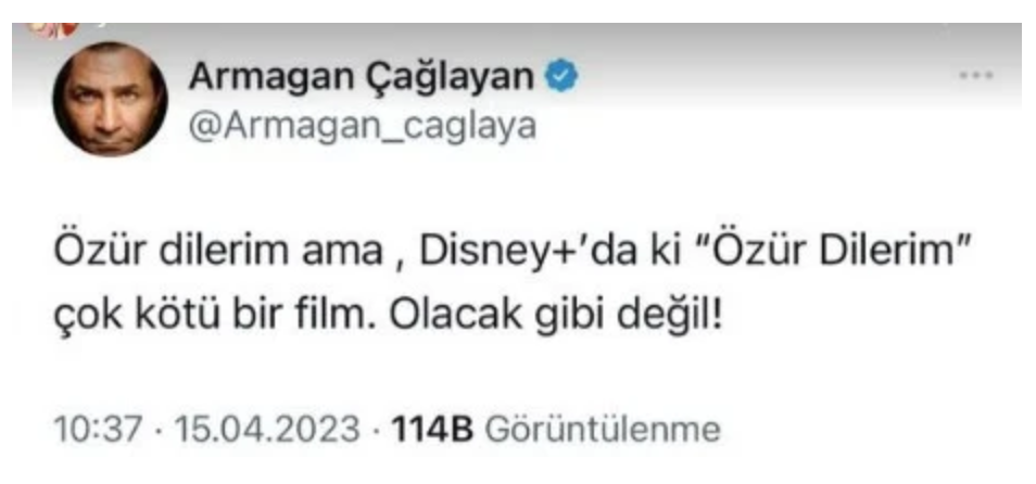 armagan caglayan dan ozur dilerim filmine elestiri